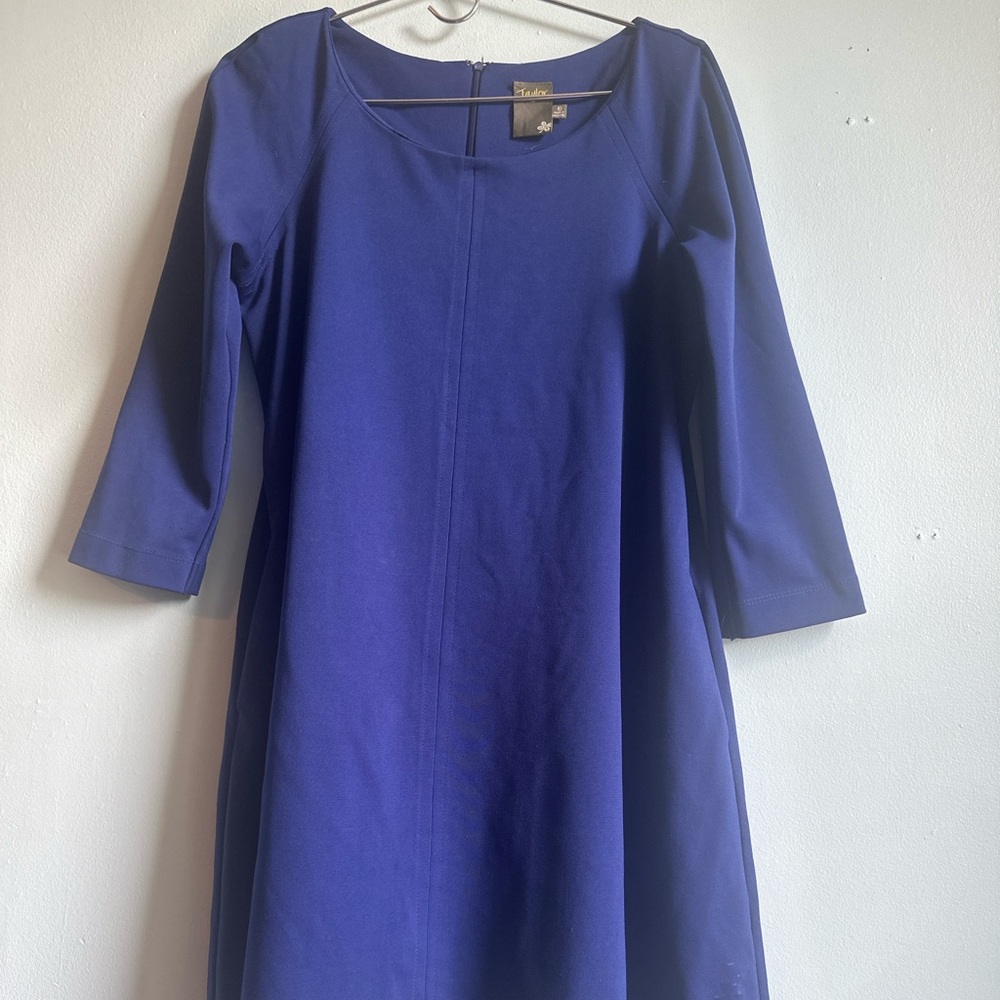 Taylor Royal Blue Ponte Knit Dress Size 10
